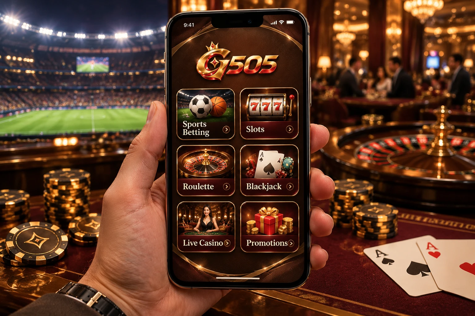 Aplicación móvil lista con deportes casino y promociones